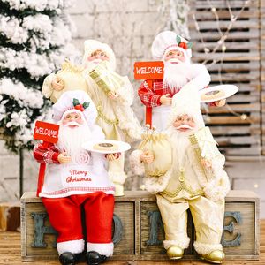 Santa Claus Doll Christmas Ornaments Merry Christmas Decor For Home Table Navidad Natal Cristmas Gifts Happy Year 201203