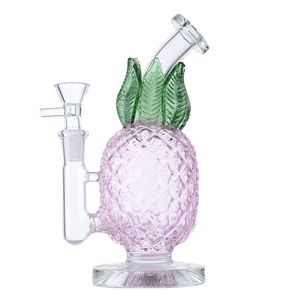 Unique Pineapple Glass Bong Hookah Recycler Bubbler Water Pipes 14mm Female Joint Oil Rigs Dab Rig 7 Inch Smoking Accessories Bongs With Funnel Bowl Pipe WP2194