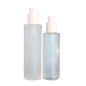 Leere Milchglasflasche, flache Schulter, glänzendes Gold, weiße Lotion, Spary-Pumpe, tragbar, nachfüllbar, Kosmetikverpackungsbehälter, 20 ml, 30 ml, 40 ml, 60 ml, 80 ml, 100 ml, 120 ml