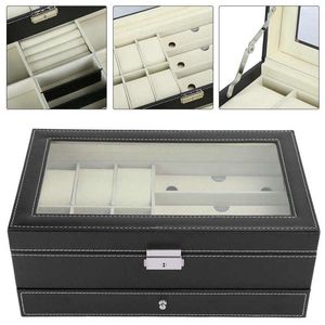 Watch Boxes & Cases Multi-Functional Portable Display Case Wristwatch Jewelry Glasses Storage Box Organizer Hele22