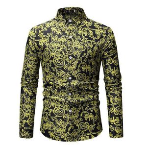 Men's Casual Shirts Men Slim Fit Vintage Fashions Men's Shirt Man Dress Jersey Clothing Social Long Sleeve Fashion Designer Top CoatMen'