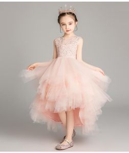 Abiti da ragazza Performance Show Ballo di fine anno Ragazza di fiori Matrimonio Bambini Strati di tulle con perline Abito da principessa per compleanno Abito da prima comunione