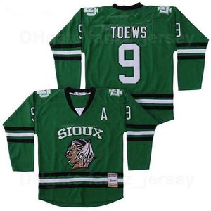 C26 NIK1 Custom Movie Ice Hockey College 11 Zach Parise Jersey Puste Północna Dakota Walka Sioux 9 Jonathan Toews University All Szyte Zielona Czarna Drużyna