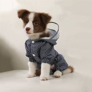 Wodoodporny pies kropka pupa puppy ubrania pies moda z płaszczem pet deszczowa kurtka średnie duże pies poncho oddychające płaszcze przeciwdeszczowe 201015