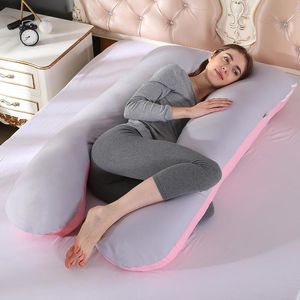 Federa per cuscino per gravidanza Traversina laterale Biancheria da letto per donne incinte Corpo Cuscino a forma di U Cuscini per maternità lunghi per dormire Solo 220623