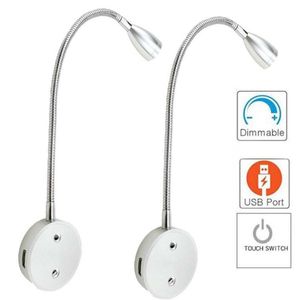 Wandleuchte Port Touch Stufenlose Dimmung LED Nachttischlampe 12V 24V Schlauchstrahler Kann im Schlafzimmer Arbeitszimmer WohnzimmerWand verwendet werden