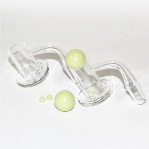 Fumando Terp Surper Quartz Banger com parafuso de mármore de vidro Conjunto de bola de parafuso 10mm 14mm 18mm 18 mm fêmea fêmea sem costura Borda chanfrada pregos de quartzo para bongos de água