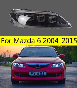 マツダ6のすべてのLED照明アクセサリーLEDヘッドライト20 04-20 15カーヘッドライトダイナミックターンシグナルMazda6デイリードライビングライト