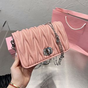 Flap Crossbody Bags Women Cluth Handbags Sheepskin Leather Detachable Imitation Crystal Chain Inside Letters Classic Shoulder Bags Multiple Colors