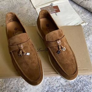 LORO SUMPLEM ENCHEGADOS EM CALHORES PODOS DE CULHADORES SAPATOS BROWN GENUINO CAUSO CUSUAL SLHET ON PLATS MULHERES DESIMINADORES DE LUMURO DE LUMO