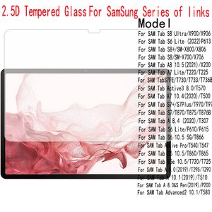9H 0,33mm 2.5D Tempererat glasfilm Skärmskydd för Samsung Galaxy Tab S8 S7 S6 S5 S4 S3 Lite A8 A7 Ultra Active2 Active3 8.0 Pro 10.1 Plus A 7 9.7 10.1 12