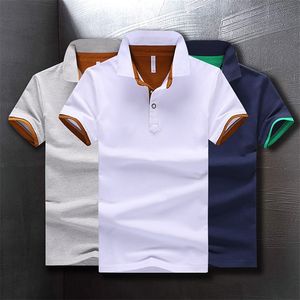 Polo da uomo estiva colletto alla coreana manica corta tinta unita abbigliamento da lavoro casual T Breath Cool Comfort Top 220504