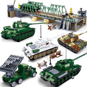 Military ww2 Cannon Assault Armored Vehicle Battle Tank Car Truck Army Weapon Building Blocks Sets Model King Kids Toys Gift 220715