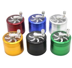 Tillbehör Tobaksslipare 50mm 4 lager Zicn Eloy Hand Crank Grinders Metal för örter ört för handduk GG0530