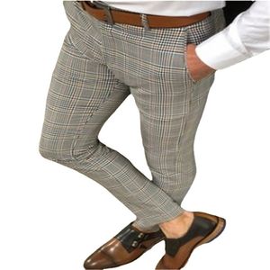 Pantaloni a quadri di moda slim fit pantaloni jogger casual tartan jogging a matita magro