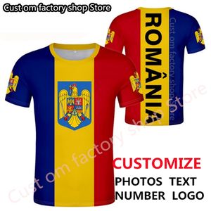 Румыния футболка DIY Бесплатное название номера мужская футболка с короткими рукавами.