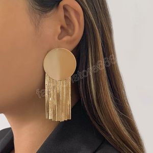 Vintage Long Tassel Chain Dangle Earrings for Women High Quality Snake Link Fashion Jewelry Accessories