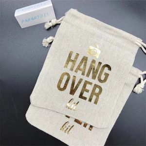 customize gold bridesmaid survival wedding Bachelorette Hangover Kits party Candy pouches Perfect Blend favor bags 220704