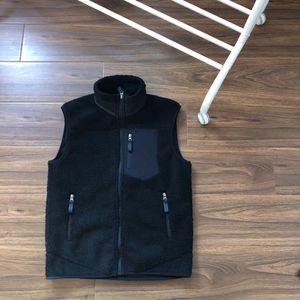 2022 Pata Bata Manica da Uomo e da Donna in Cotone Amanti Gilet Tinta Unita Sciolto Petto Patch Gilet Nero