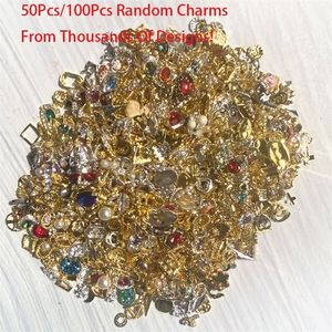 50100 pezzi disegni casuali 3D in lega per nail art in grandi quantità designer charms cristallo all'ingrosso per gemme gioielli fai da te 220718