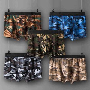 Mäns trosor Camouflage Militär Boxer Män Underbyxor Armé Green Andas Bulge Underkläder Boxers för Man Calzoncillos Hombre G220419