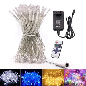 Strings String Light DC12V Colorful Garland Fairy Waterproof Silver Wire Xmas Lamp For Party Wedding Christmas Tree Decor 50m 100mLED LED