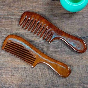 21 cm de seda de ouro sandalwood pente anti-estático massagem perda de cabelo curling pente doméstico pequeno presente