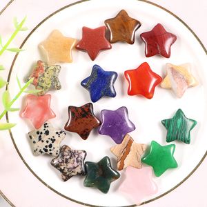 20mm Star Decoração Artesanato Natural Stone Crystons Crystons Quartz Star Gemstone Ornamentos para casa de Natal