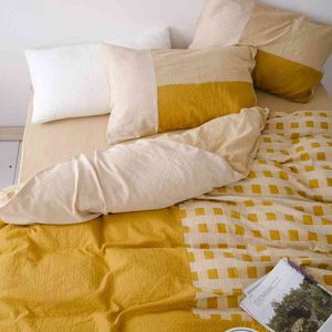 40s Jacquard Color Matching Cotton Double-Layer Yarn vierdelige set High-End Nordic Air Bed Product Kit