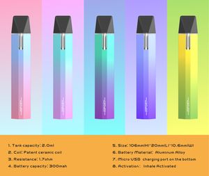 2ml Disposable Vape Pens Real Thick Oil Pods Rechargeable 300mAh Battery Empty Visual Tank Newest products E-cigarettes Vaporizer Pen From China Factory