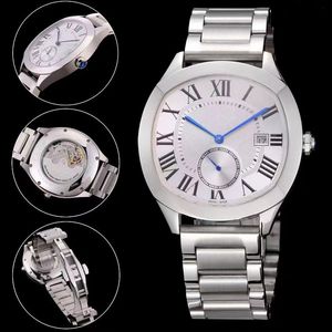 Hochwertige Business Automatic Mechanical Movement Watch 316 Edelstahl -Hülle Armbanduhr Leder Designer Luxus -Männer Uhren
