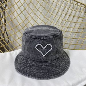 Katoenen stof buitenhoeden mannen vrouwen brede rand pet hart borduurwerk zonnebrandcrème hoed vriendin vriendje verjaardag cadeau
