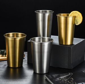 Stainless Steel Beer Cup Coffee Cold Drink Tumblers Milk Cola Tumbler Bar Party Wine Cups Decoration Mug Kitchen Drinkware SN6741