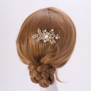 Flower Silver Color Crystal e Rhinestone Wedding Honey Persone Parl Bridal Head Piece Women Prom Accessori gioielli