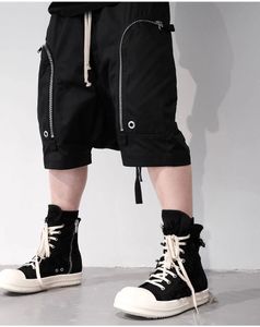 Oryginalne czarne szorty High Street Casual Pocket Shorts Norma Normalne krocze duże męskie szorty