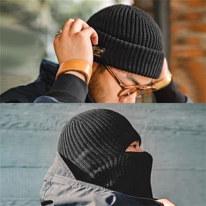 Maden Men Winter Skullies Beanies Hatts For Women Knitted Woolen Scarf Caps Balaclava Mask Gorras Bonnet Thick Warm Handmade Hat 220812