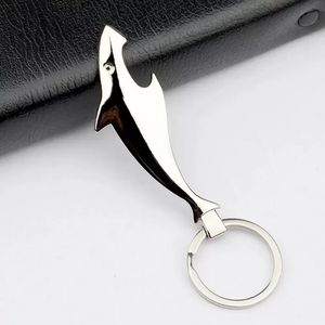 2 In 1 Creative Shark-shaped Bottle Opener Keychain Accessories Zinc Alloy Handle Beer Bottle Openers Portable Unique Gift Inventory