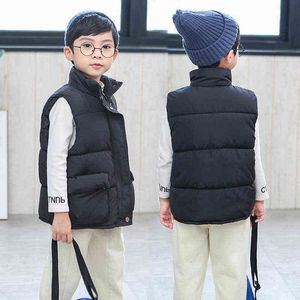 Solido Inverno Caldo Giacca Senza Maniche Per I Bambini Giacca Più Spessa Giù Gilet Per Ragazzi Ragazze Bambini Gilet Adolescenti Vestiti per Bambini J220718