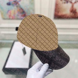 Brev Jacquard Sun Hat Leather Patchwork Baseball Cap Fashion Designer Sunscreen Caps for Women Men