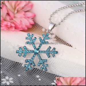 Pendant Necklaces Pretty Snowflake Crystal Necklace Movie The Snow Queen Statement Drop Delivery 2021 Jewelry Pendants Dhseller2010 Dhpoj