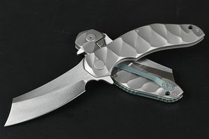 Darmowe Wolf Big Razor Type Składanie Kieszonkową Nóż D2 TC4 TITANIUM TAKLOY RACTION RACTION FINGED EDC Survival Tool Noże MA05368