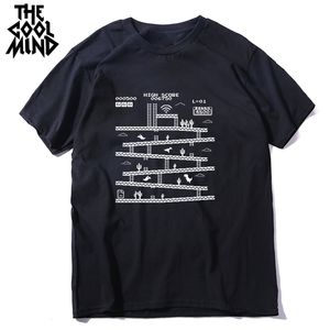 The Coolmind 100% algodão cool dino jogo impressão masculina camiseta casual verão solto homem camiseta oneck masculino camisetas camisetas camisetas 220527