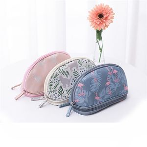 Flamingo Double-layer printed travel waterproof cosmetic bag Women portable large-capacity makeup washing bag bathroom organizer T200301