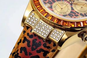 40mm cool men watch nightclub party racing car leopard print grain design orologio da polso automatico cronografo vetro zaffiro impermeabile oro diamanti marito regalo