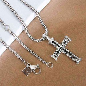 Cross 925 Sterling Silver Necklace Designer Jewelry Womens Necklaces Men Pendants Classic Style Diamond Pendant Vintage Chain Hip Hop W0I7