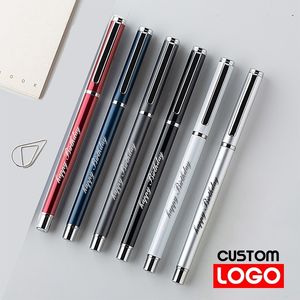 Рекламная пользовательская шарика Metal Hook Business Signature Gel Pen Perting Retaking Engraved Название канцелярские товары Оптовые 220613