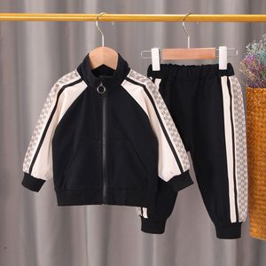 Conjuntos de roupas infantis para meninas outono primavera 0-5 anos moda 2 peças roupas para crianças desenho animado casaco+calça bebê meninos agasalho