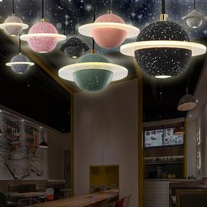 Lampy wiszące planeta żyrandol sklep komercyjny przemysł wiatr barowy bar schodów księżyca światła sypialnia nocny mały żyrandolnik