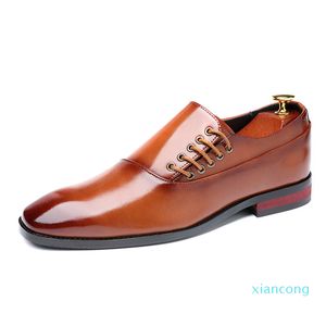 Кожаные формальные обувь отпечатки мужчины бизнес -платье классическое стиль кофе черный заостренные ноги 2022