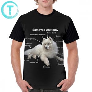 Camiseta samoyed samoyed anatomy t-shirt praia praia manga curta camiseta de camiseta gráfica